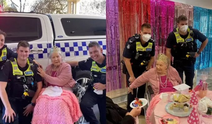 Полицейские в Австралии арестовали 100-летнюю женщину, чтобы исполнить ее желание (3 фото)