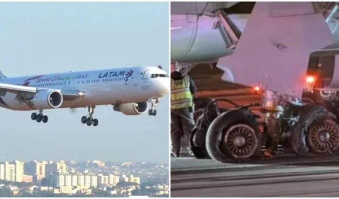 Жёсткое приземление в Атланте: рейс из Лимы остался без шасси и дверей туалета (3 фото + 2 видео)