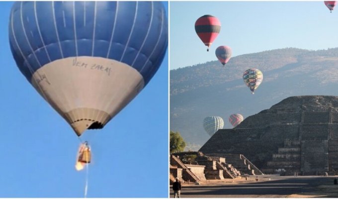 Two people died during a fire in a hot air balloon (2 photos + 1 video)