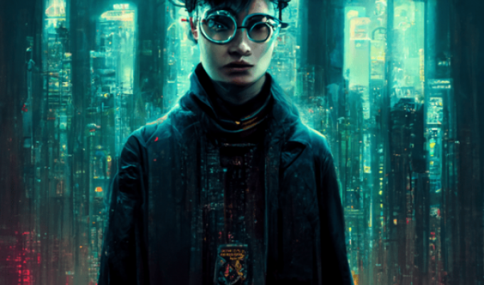 Нейросеть показала персонажей "Гарри Поттера" в стиле киберпанка (23 фото)
