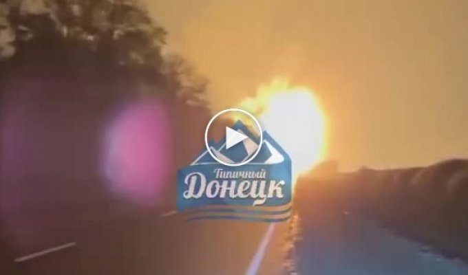 And this is a fire show in the occupied Donbass