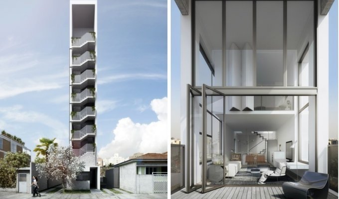 Оптимизация жилого пространства: дом, 'вытянутый' вверх (10 фото)