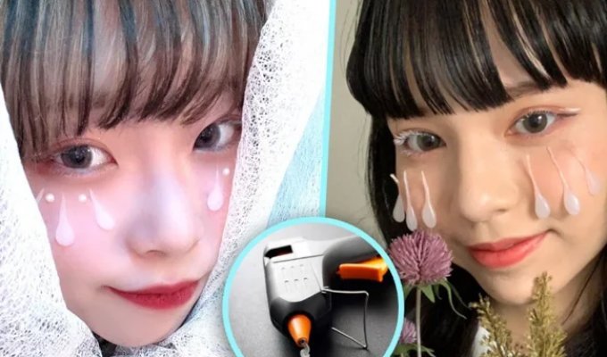 Japanese women began to paint themselves with hot glue (5 photos)