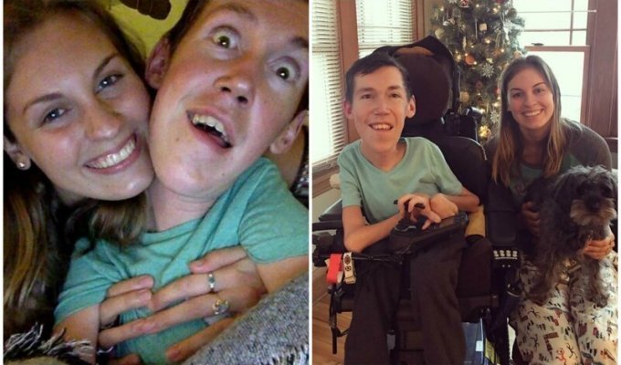25-летняя девушка защищает отношения с парнем, который с детства прикован к инвалидному креслу (9 фото)