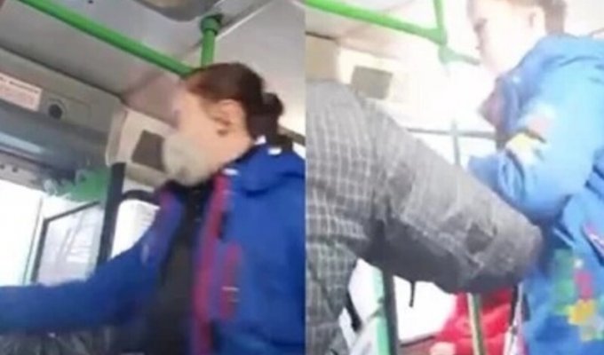 "Я тебе лицо раздеру": мать девочки, высаженной из автобуса, решила разобраться с кондуктором (3 фото + 1 видео)