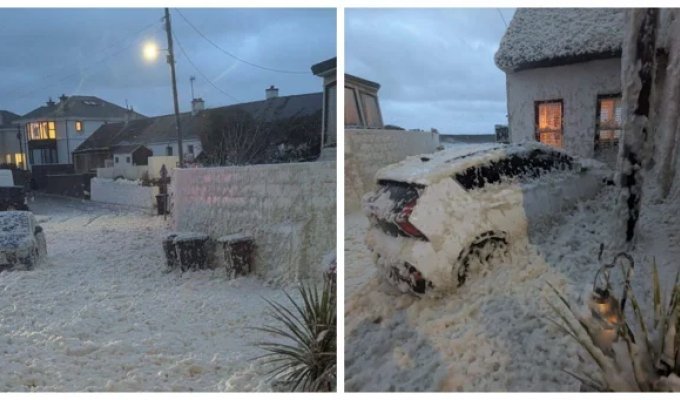 Ирландия утонула в пенной ванне (4 фото + 2 видео)