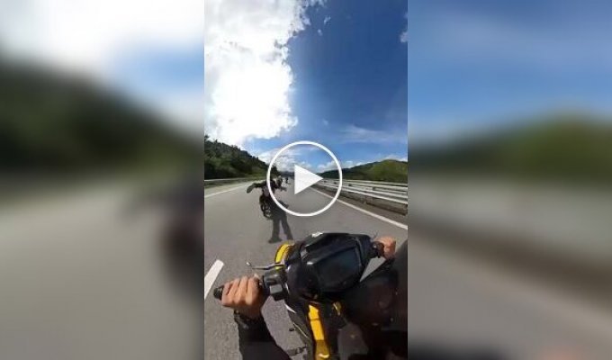 Motorcyclist Captures His Swift Flight