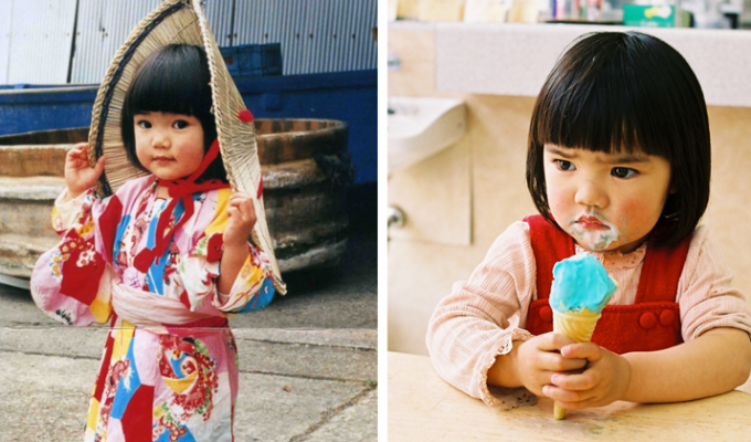 Милая 4-летняя японская девочка и её невероятные фотоприключения (21 фото)