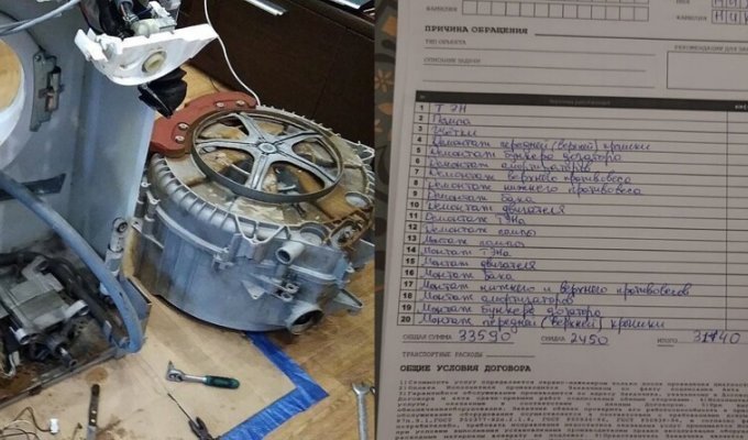 "А совесть есть?": российский мастер с "Авито" оценил ремонт стиральной машинки в 450 долларов (5 фото)