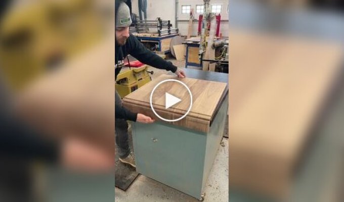 Шкаф из дерева с «гибкими» дверцами