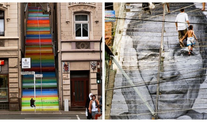 Необычные лестницы на обычных улицах мира (16 фото)