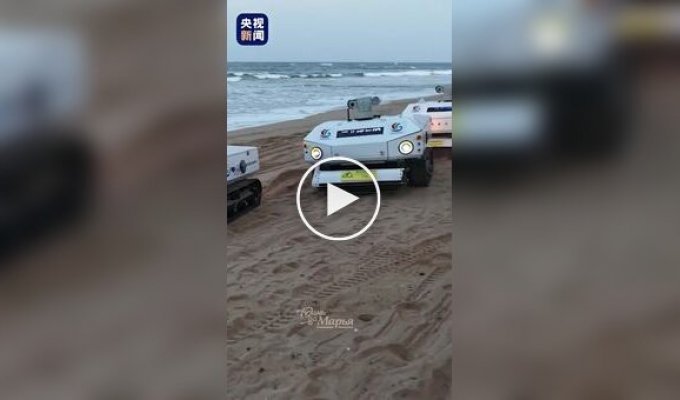 Умные роботы начали очищать пляжи в Китае