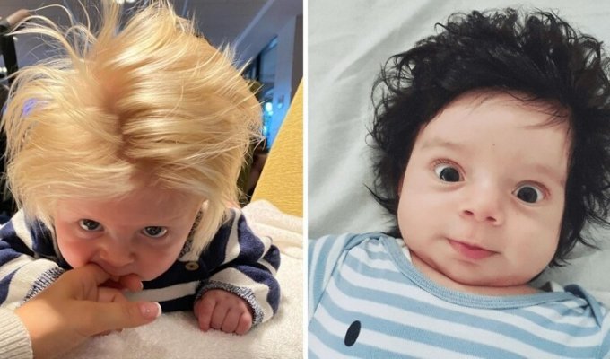 Children who were born with gorgeous hair (18 photos)