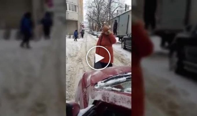 В Воронеже женщина встала посреди дороги и не давала проехать машинам