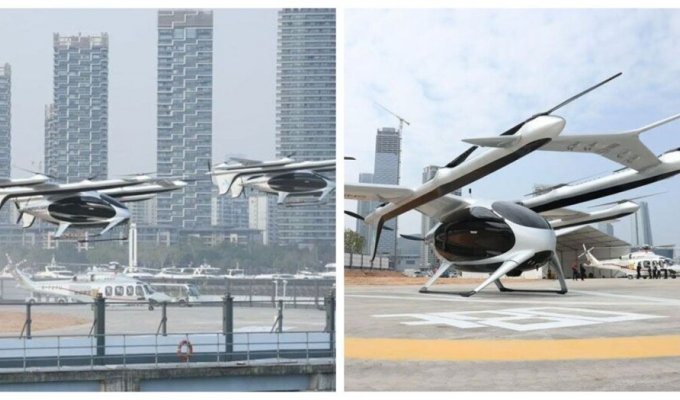 Chinese air taxi made the world's first intercity flight (2 photos + 1 video)