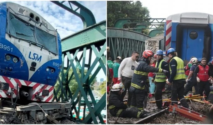 Two trains collided in Argentina (5 photos + 2 videos)