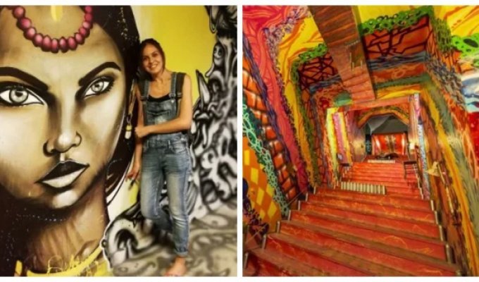 A hostel that graffiti artists temporarily turned into a miracle (19 photos + 1 video)