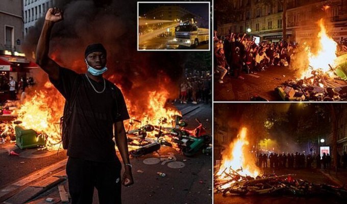 Париж присоединился к американским протестам против полицейского насилия (25 фото)