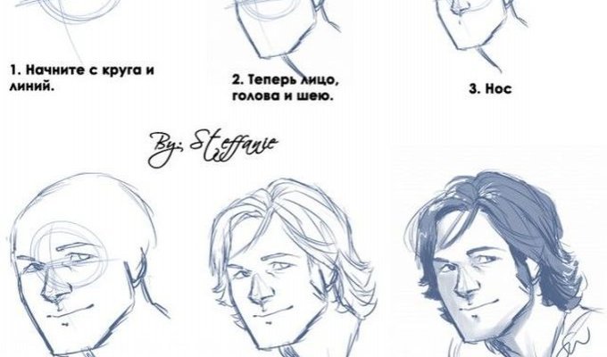 Инструкция, как нарисовать голову (2 фото)