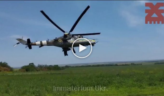 Ukrainian Mi-24 at work