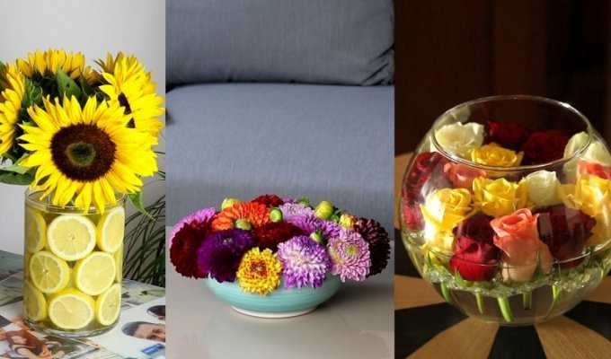 Как креативно поставить цветы в вазу? (11 фото + 1 видео)
