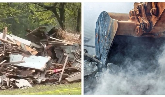While the woman was on vacation, her house was demolished (4 photos + 1 video)