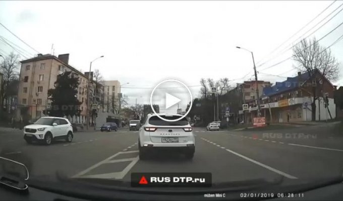 Krasnodar traffic police officers staged an accident