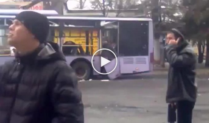 Донецк. Место обстрела троллейбуса