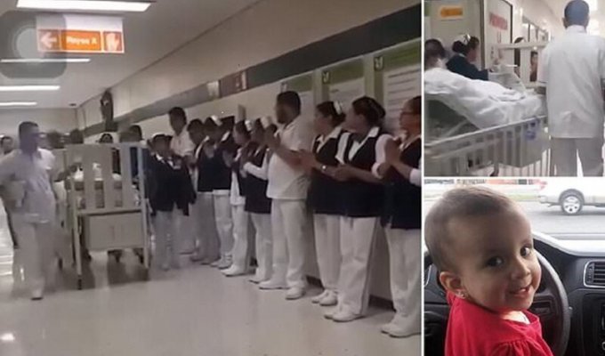 Doctors saw off the deceased girl, forming a guard of honor (5 photos)