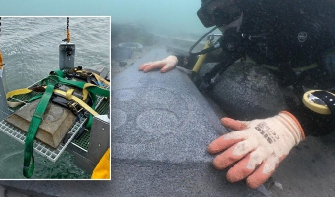 The British recovered ancient tombstones from the bottom of the English Channel (4 photos)