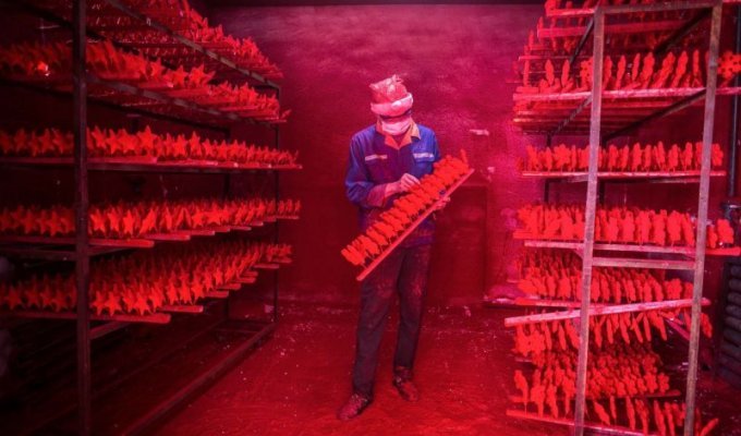 Авральные дни на 'красной фабрике' по производству новогодней пиротехники (16 фото)