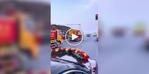 Жених приехал за невестой в кортеже из ассенизаторских машин