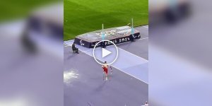 A respectable jump of a Paralympian