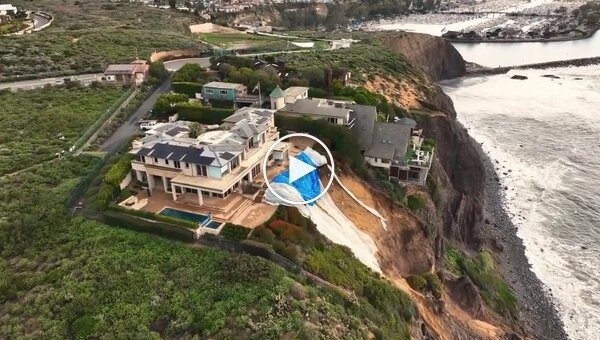A man refuses to leave a house that could fall off a cliff into the ocean at any moment.
