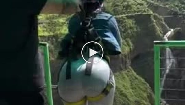 They launch a girl with a pumped-up butt into flight