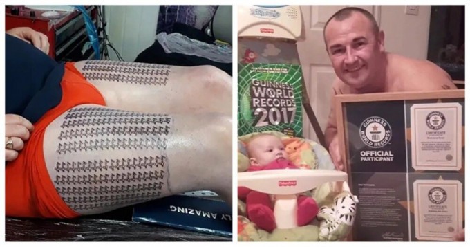 The Englishman made 667 tattoos with his daughter’s name and got into the Guinness Book of Records (4 photos)