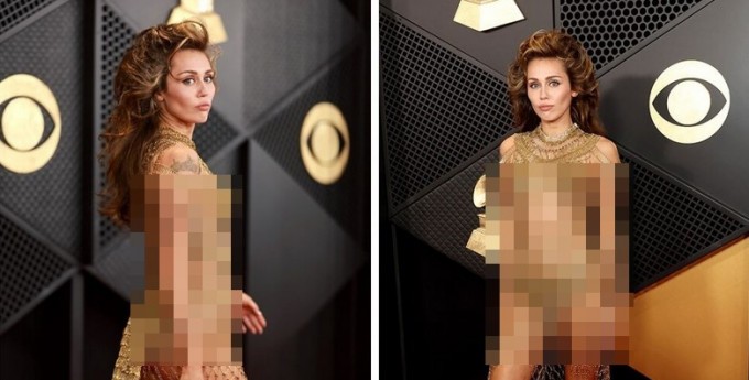 Miley Cyrus showed up to the Grammys in a dress made of pins and received her first award (5 photos + 2 videos)